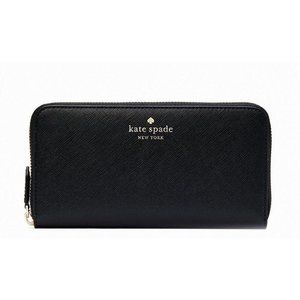 New Kate Spade Marlee Large Continental Wallet Saffiano PVC Black